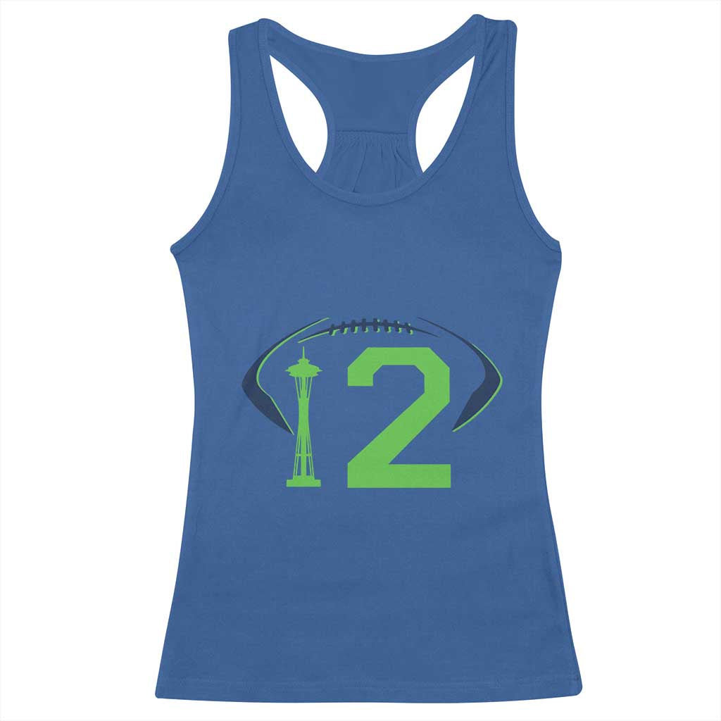 Space Needle Emerald City Number 12 Racerback Tank Top Sports Fan Pride TS12 Royal Blue Print Your Wear