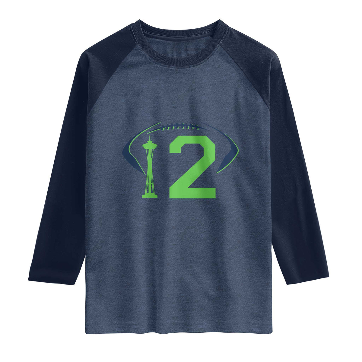 Space Needle Emerald City Number 12 Raglan Shirt Sports Fan Pride
