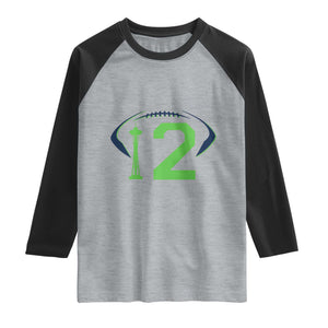 Space Needle Emerald City Number 12 Raglan Shirt Sports Fan Pride