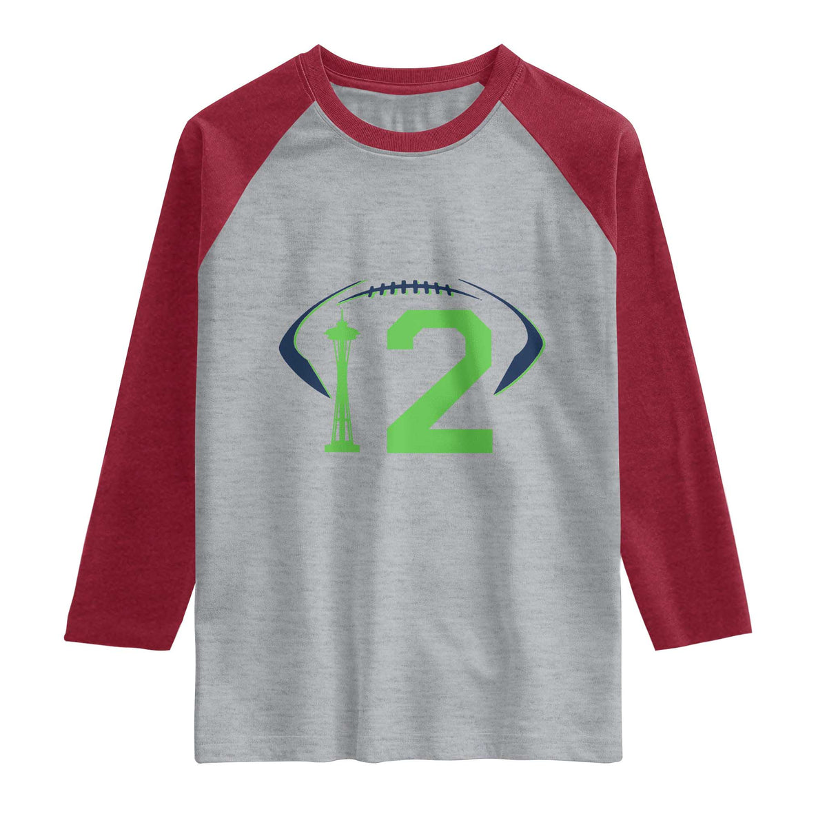 Space Needle Emerald City Number 12 Raglan Shirt Sports Fan Pride