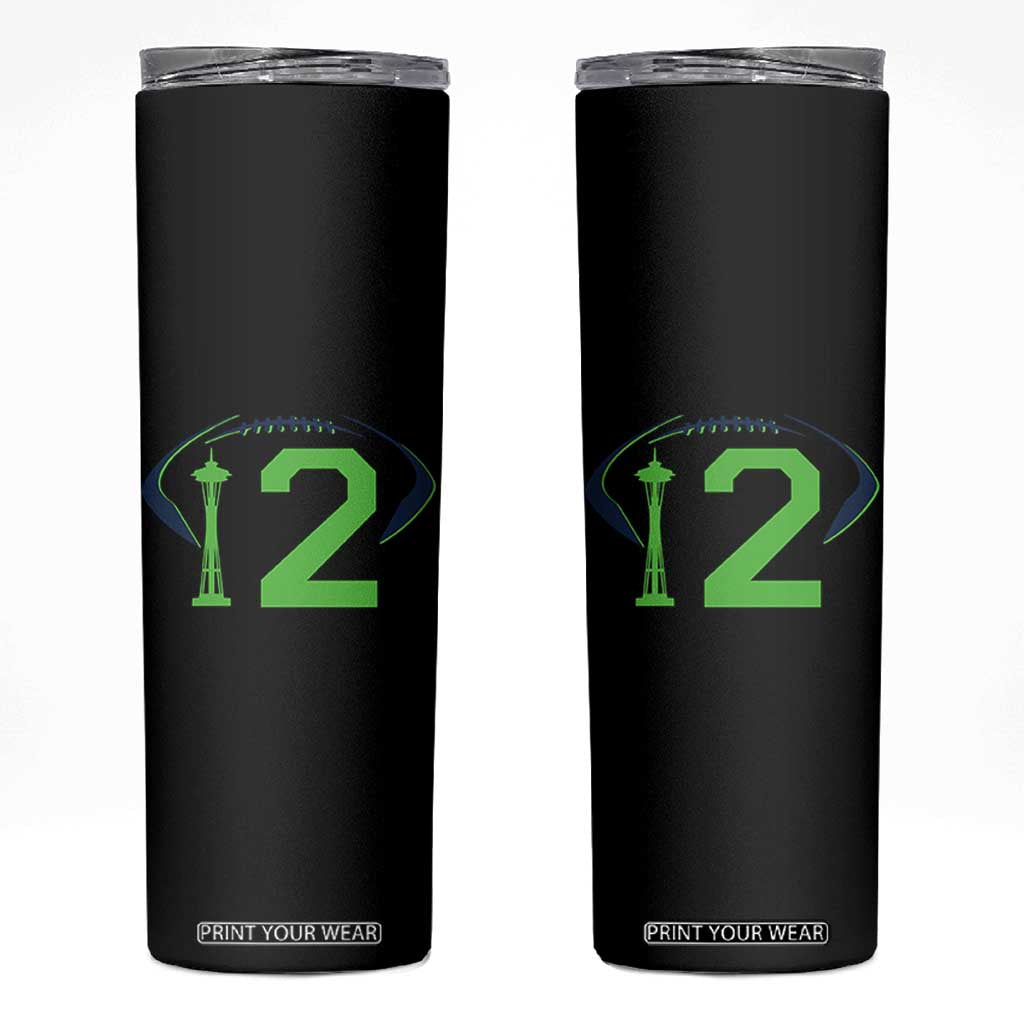 Space Needle Emerald City Number 12 Skinny Tumbler Sports Fan Pride TS12 Black Print Your Wear