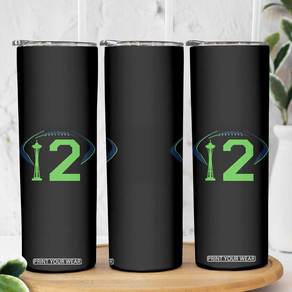 Space Needle Emerald City Number 12 Skinny Tumbler Sports Fan Pride