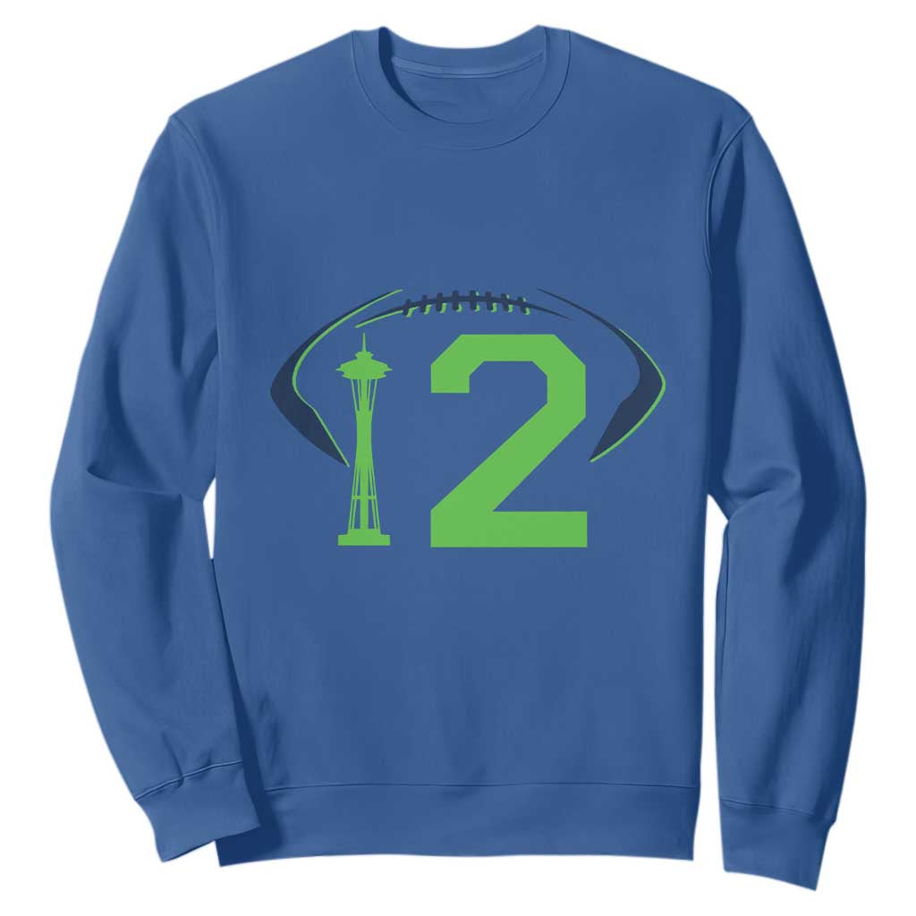 Space Needle Emerald City Number 12 Sweatshirt Sports Fan Pride TS12 Royal Blue Print Your Wear