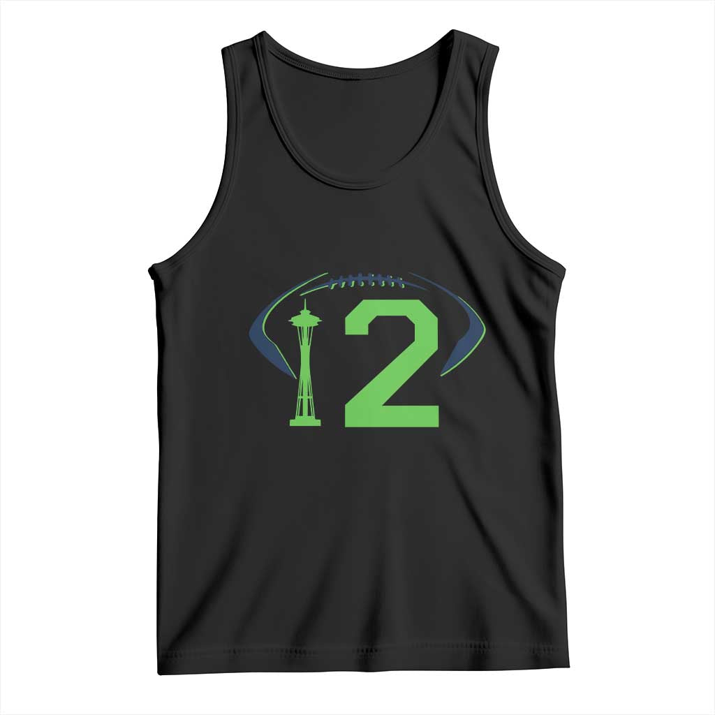 Space Needle Emerald City Number 12 Tank Top Sports Fan Pride TS12 Black Print Your Wear