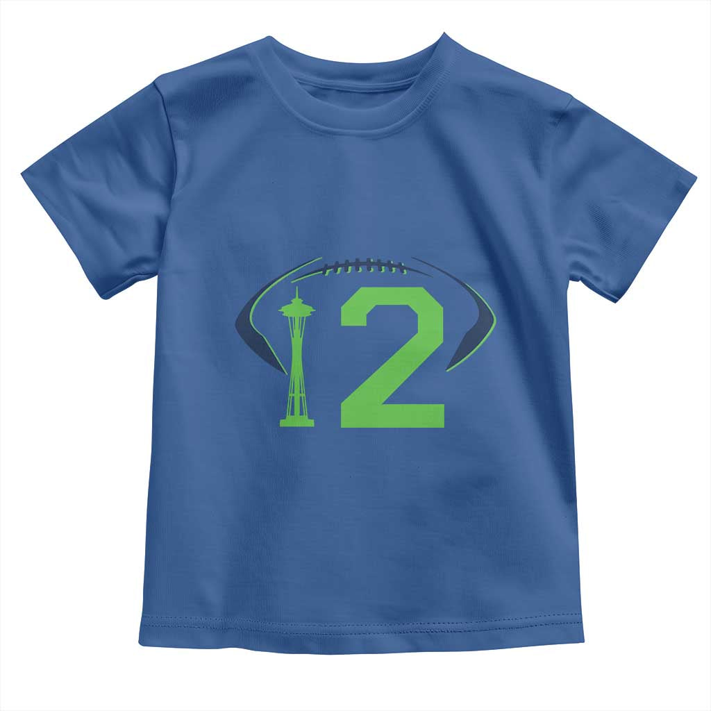 Space Needle Emerald City Number 12 Toddler T Shirt Sports Fan Pride TS12 Royal Blue Print Your Wear
