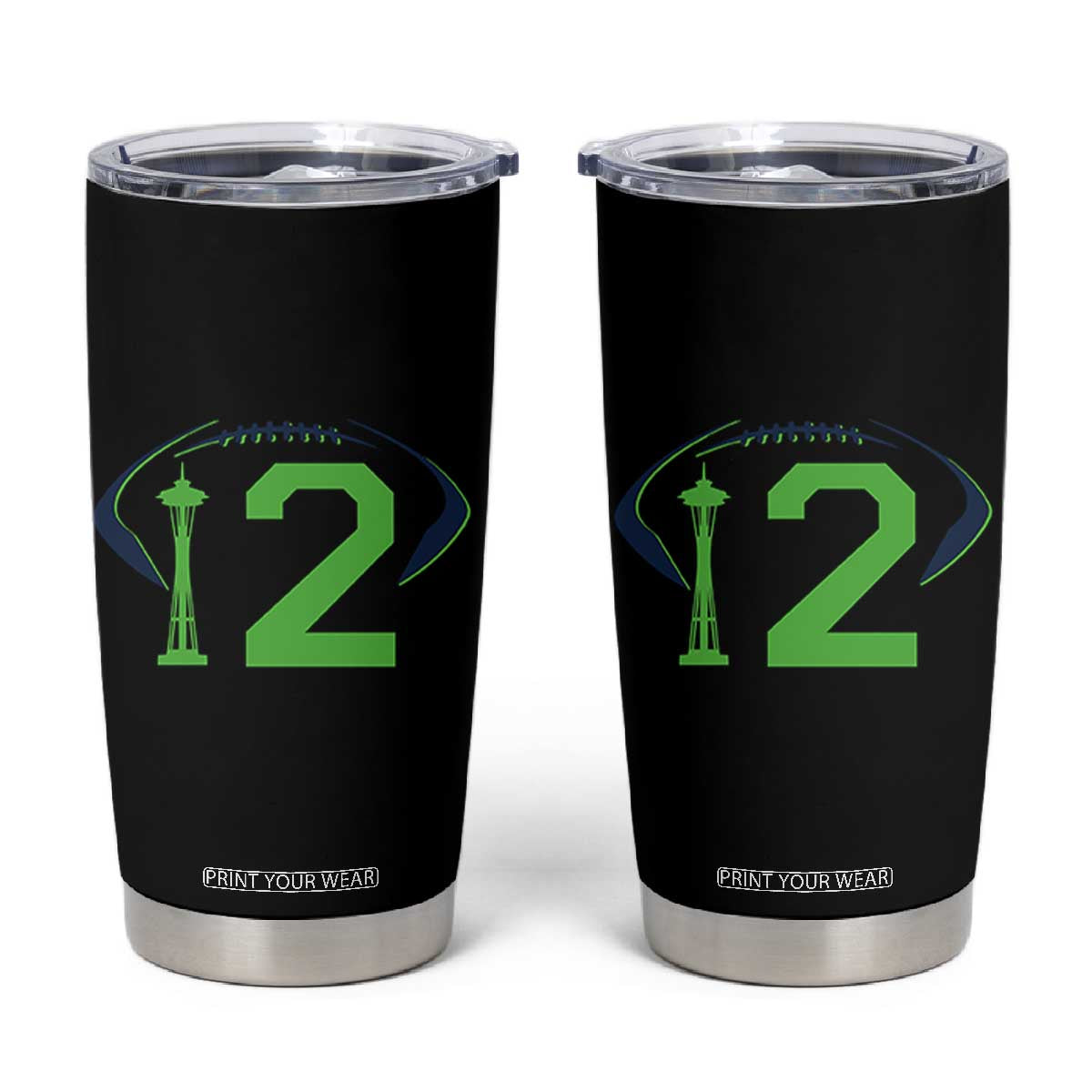 Space Needle Emerald City Number 12 Tumbler Cup Sports Fan Pride TS12 Black Print Your Wear