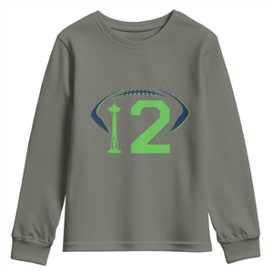 Space Needle Emerald City Number 12 Youth Sweatshirt Sports Fan Pride
