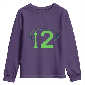 Space Needle Emerald City Number 12 Youth Sweatshirt Sports Fan Pride