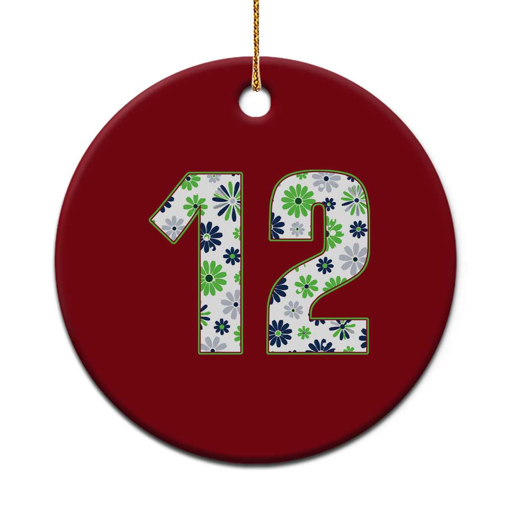 Floral Green Blue Game Day Ceramic Ornament Number 12 Sports Fan TS12 1pc Red Print Your Wear