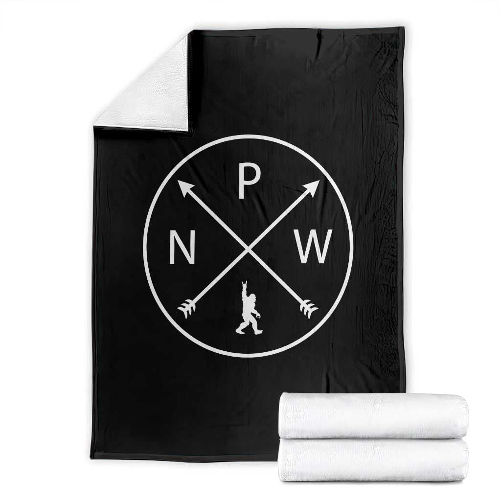 PNW Bigfoot Crossed Arrows Pacific Northwest Pride Throw Blanket TS12 Black Print Your Wear
