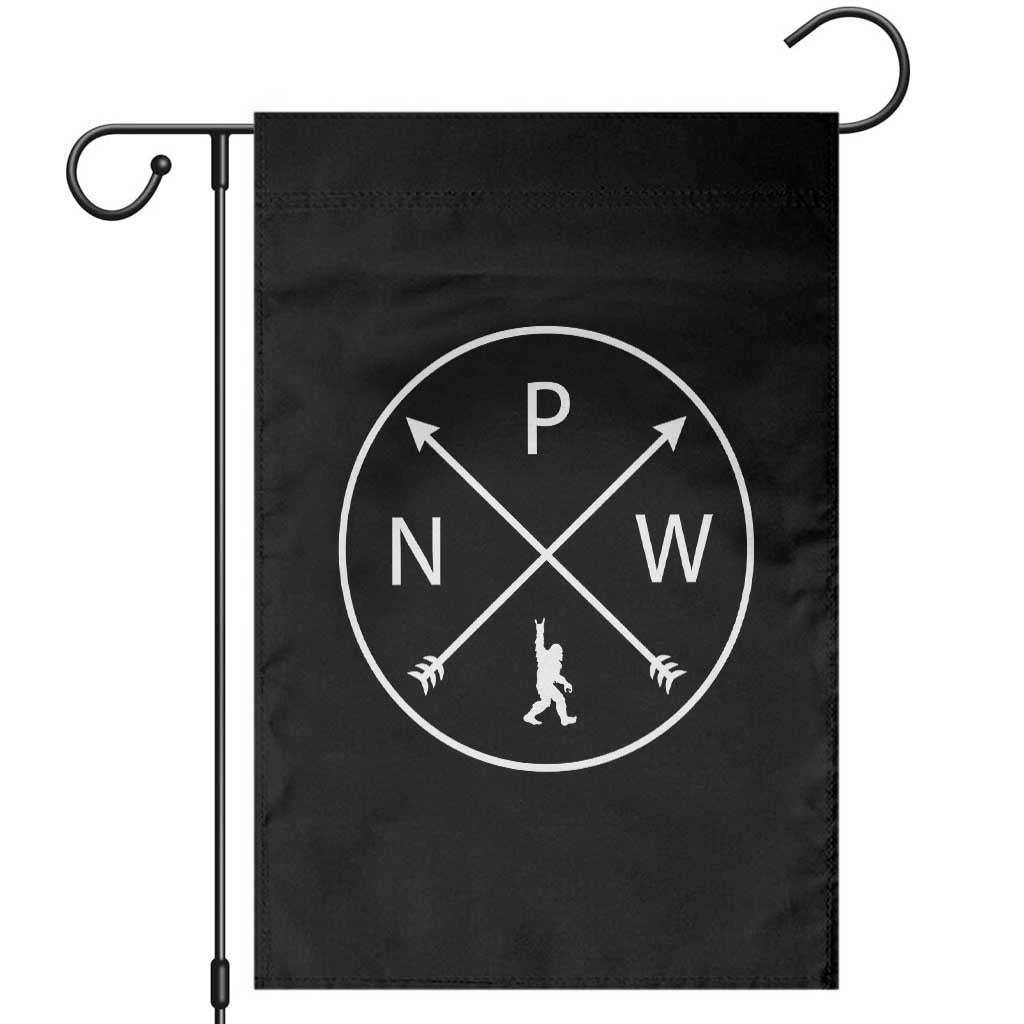 PNW Bigfoot Crossed Arrows Pacific Northwest Pride Garden Flag TS12 Black Print Your Wear