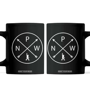PNW Bigfoot Crossed Arrows Pacific Northwest Pride Coffee Mug