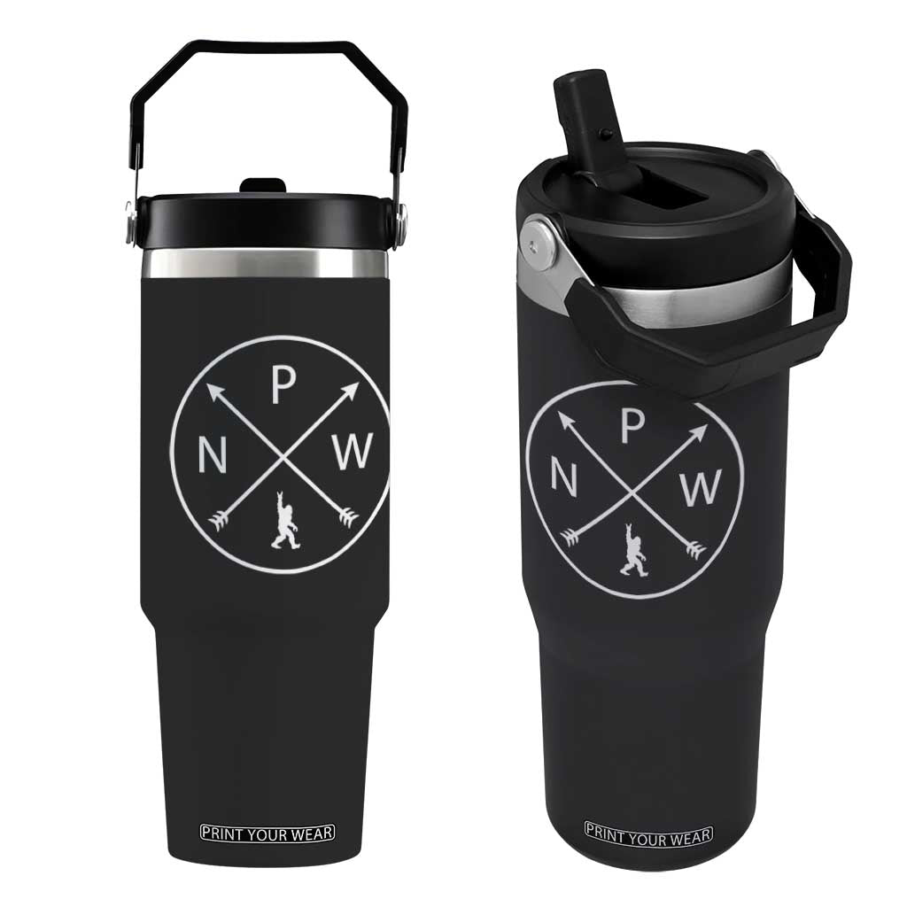 PNW Bigfoot Crossed Arrows Pacific Northwest Pride Flip Straw Tumbler TS12 One Size: 30 oz Black Print Your Wear