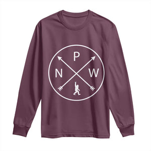 PNW Bigfoot Crossed Arrows Pacific Northwest Pride Long Sleeve Shirt
