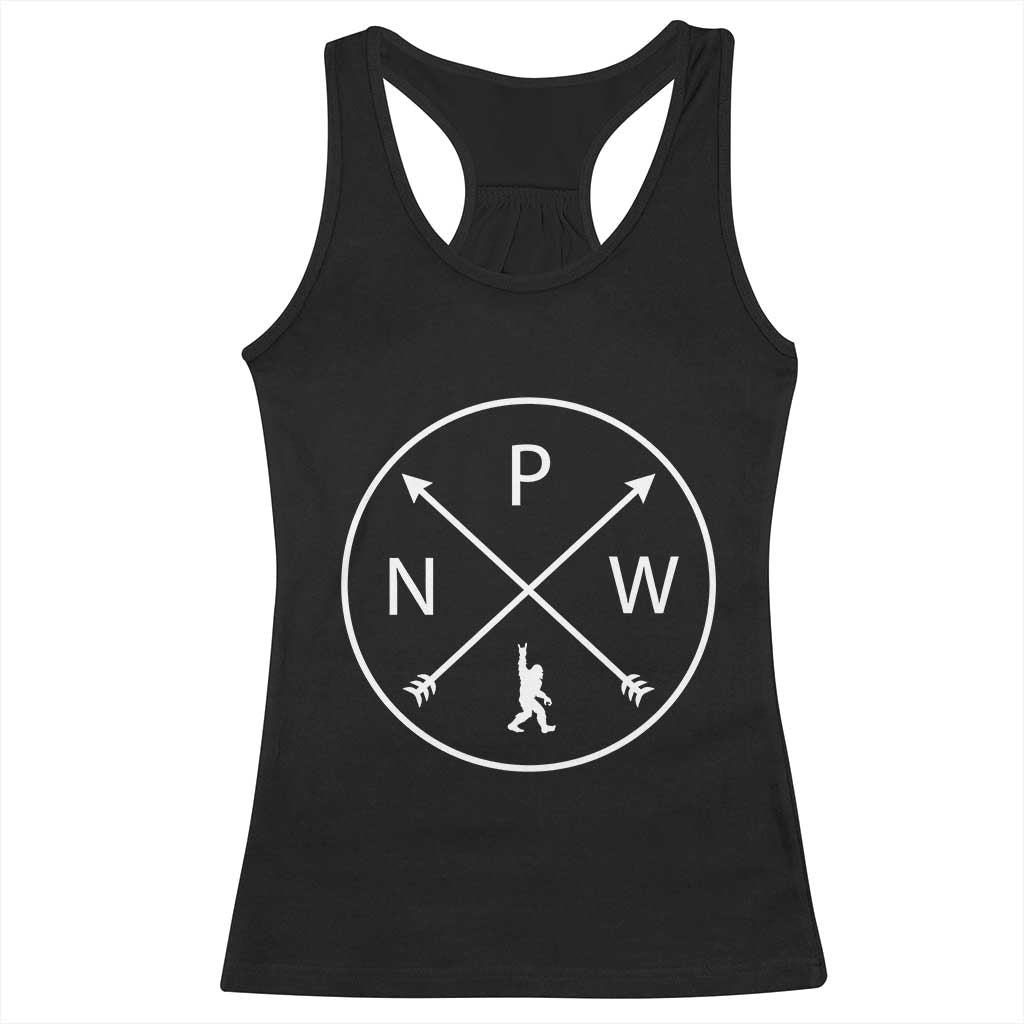 PNW Bigfoot Crossed Arrows Pacific Northwest Pride Racerback Tank Top TS12 Black Print Your Wear