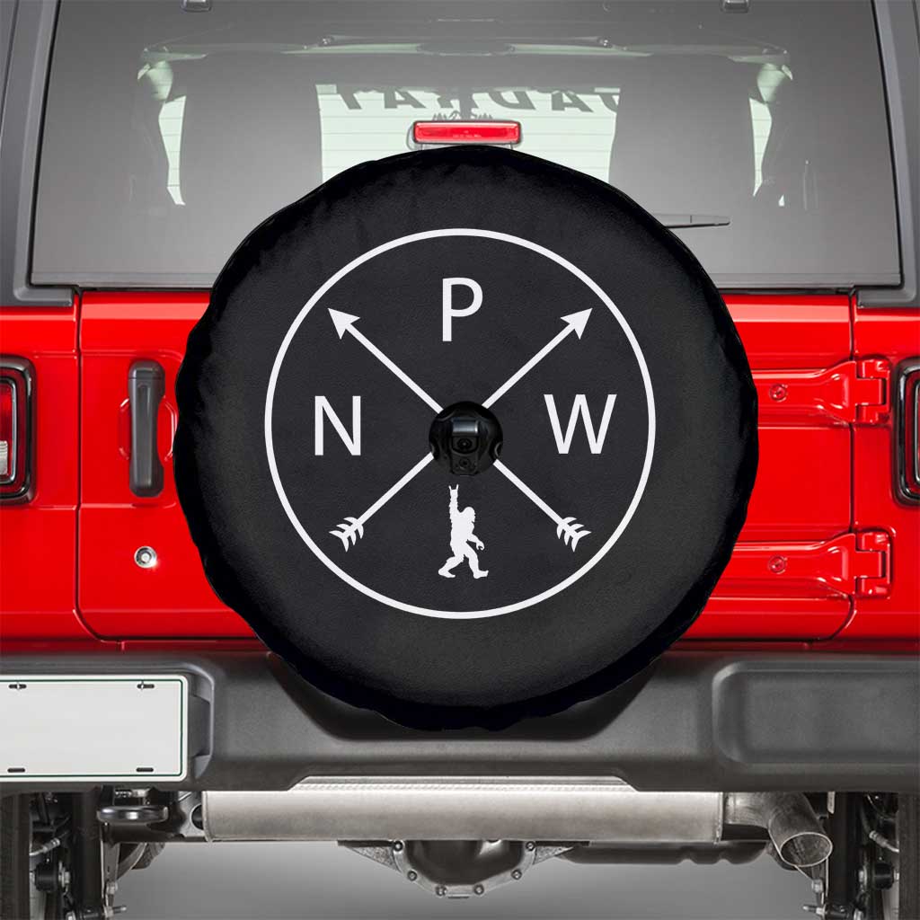 PNW Bigfoot Crossed Arrows Pacific Northwest Pride Spare Tire Cover