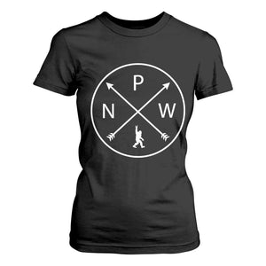 PNW Bigfoot Crossed Arrows Pacific Northwest Pride T Shirt For Women