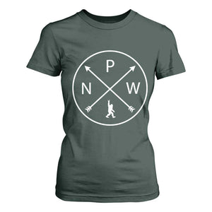 PNW Bigfoot Crossed Arrows Pacific Northwest Pride T Shirt For Women