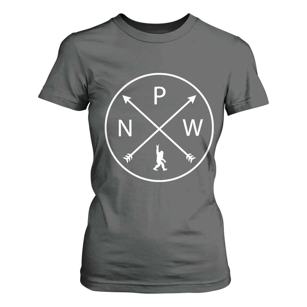 PNW Bigfoot Crossed Arrows Pacific Northwest Pride T Shirt For Women
