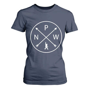 PNW Bigfoot Crossed Arrows Pacific Northwest Pride T Shirt For Women