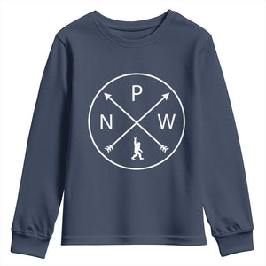 PNW Bigfoot Crossed Arrows Pacific Northwest Pride Youth Sweatshirt