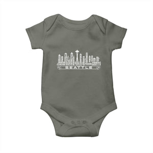 Seattle City Skyline Football Word Cloud Baby Onesie Sports Fan Pride