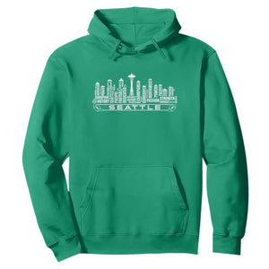 Seattle City Skyline Football Word Cloud Hoodie Sports Fan Pride