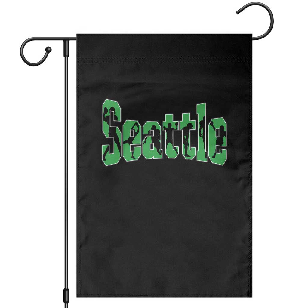 Seattle Sports Player Silhouette Garden Flag Gift For Football Lovers TS12 Black Print Your Wear