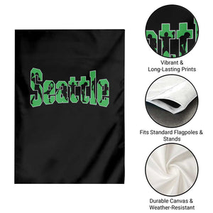 Seattle Sports Player Silhouette Garden Flag Gift For Football Lovers