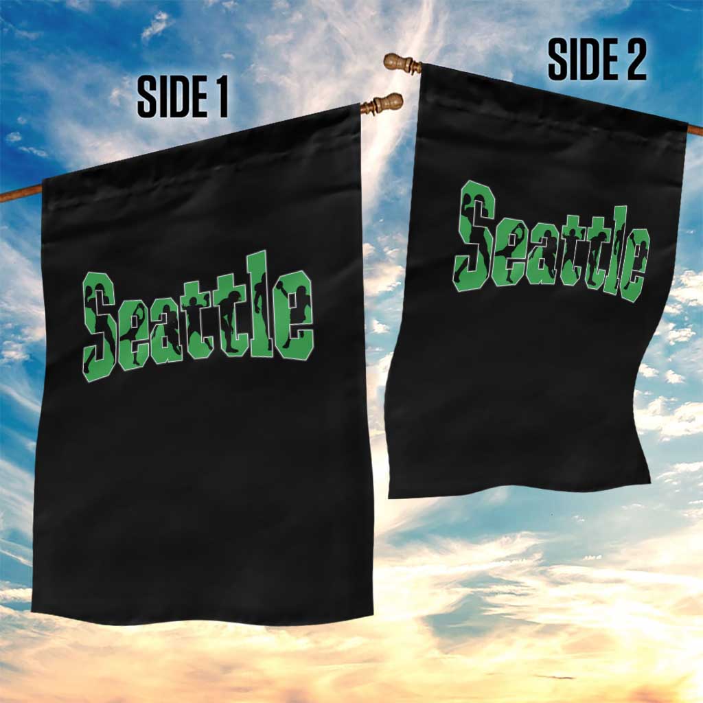 Seattle Sports Player Silhouette Garden Flag Gift For Football Lovers