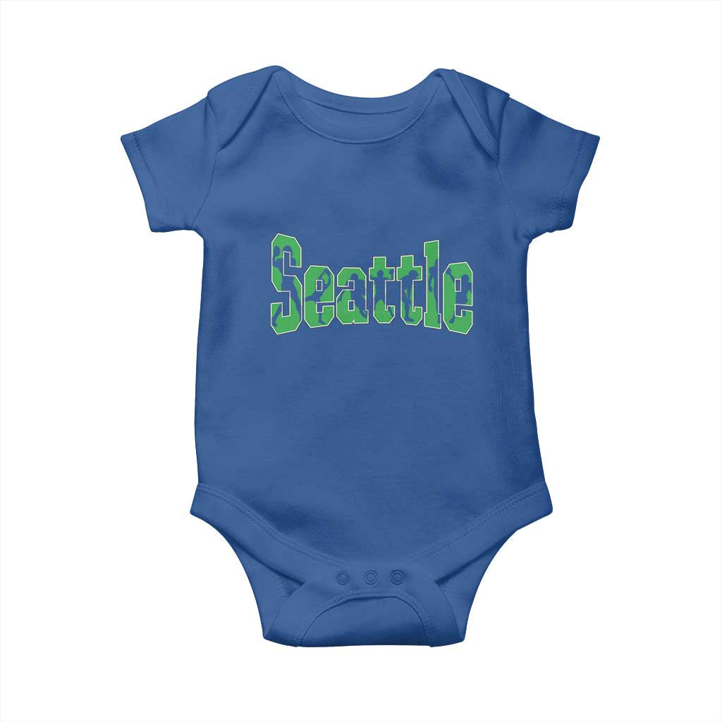 Seattle Sports Player Silhouette Baby Onesie Gift For Football Lovers TS12 Royal Blue Print Your Wear