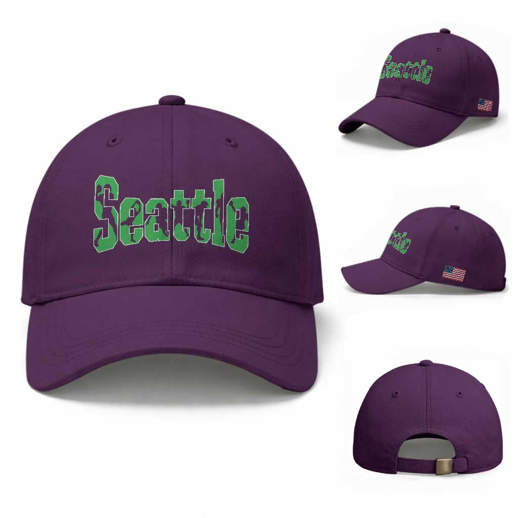 Seattle Sports Player Silhouette Baseball Cap Gift For Football Lovers