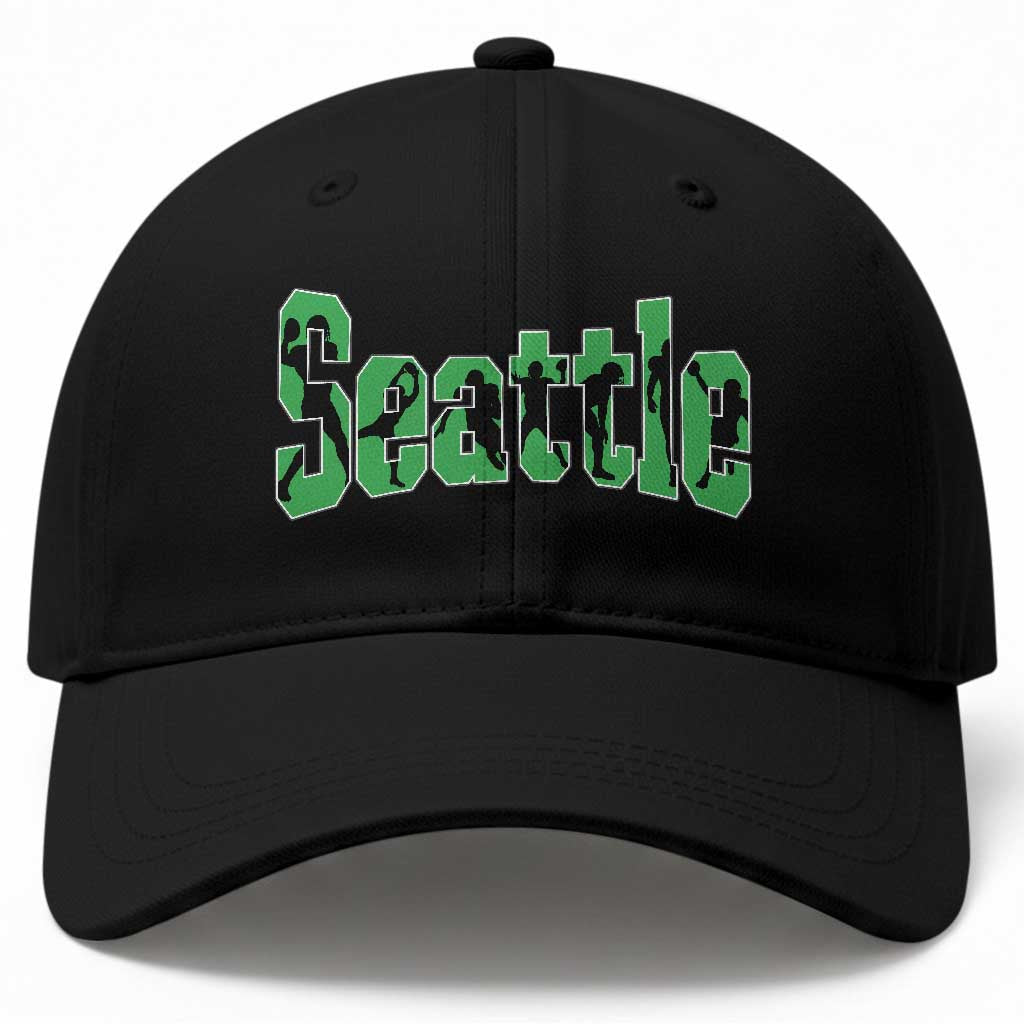 Seattle Sports Player Silhouette Baseball Cap Gift For Football Lovers TS12 Print Your Wear