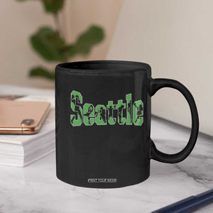 Seattle Sports Player Silhouette Coffee Mug Gift For Football Lovers