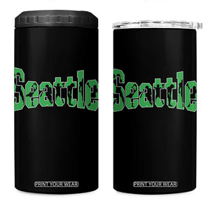 Seattle Sports Player Silhouette 4 in 1 Can Cooler Tumbler Gift For Football Lovers