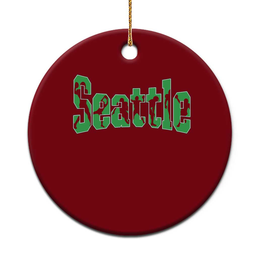 Seattle Sports Player Silhouette Ceramic Ornament Gift For Football Lovers TS12 1pc Red Print Your Wear