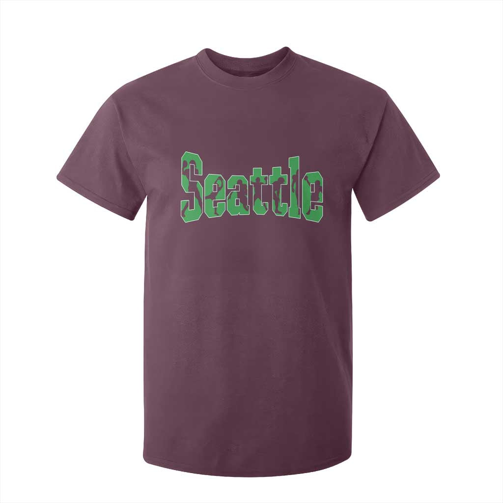 Seattle Sports Player Silhouette T Shirt For Kid Gift For Football Lovers