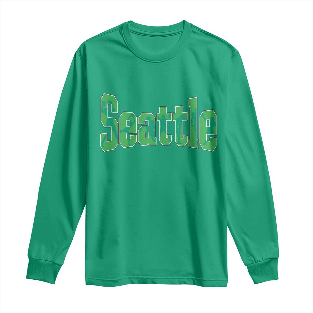 Seattle Sports Player Silhouette Long Sleeve Shirt Gift For Football Lovers