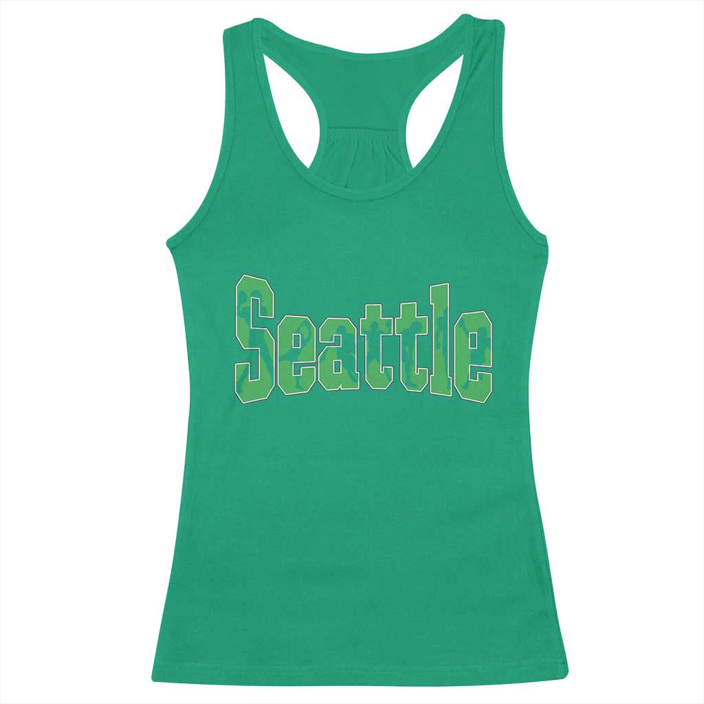 Seattle Sports Player Silhouette Racerback Tank Top Gift For Football Lovers
