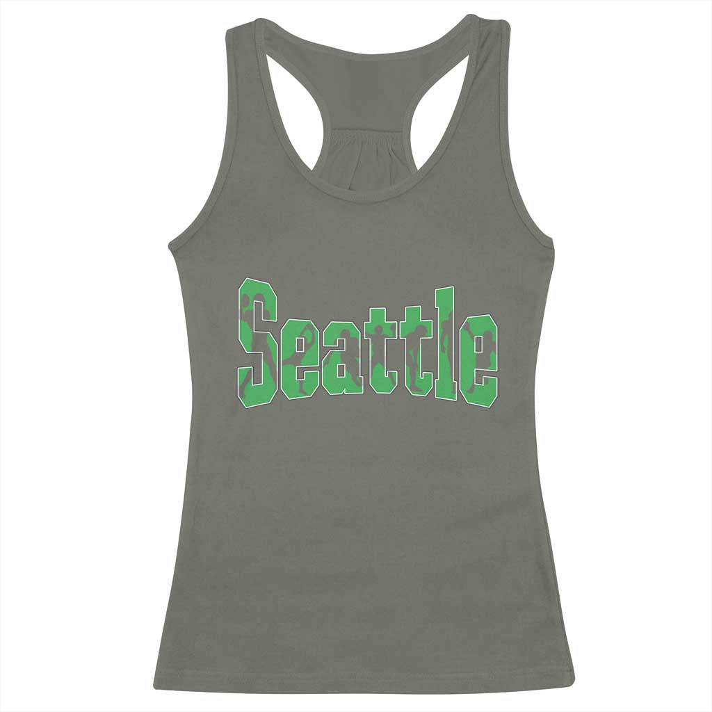 Seattle Sports Player Silhouette Racerback Tank Top Gift For Football Lovers