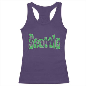 Seattle Sports Player Silhouette Racerback Tank Top Gift For Football Lovers