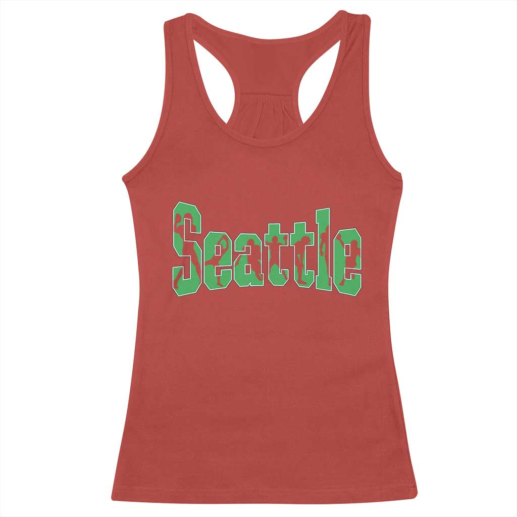 Seattle Sports Player Silhouette Racerback Tank Top Gift For Football Lovers