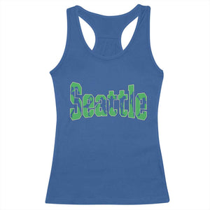 Seattle Sports Player Silhouette Racerback Tank Top Gift For Football Lovers
