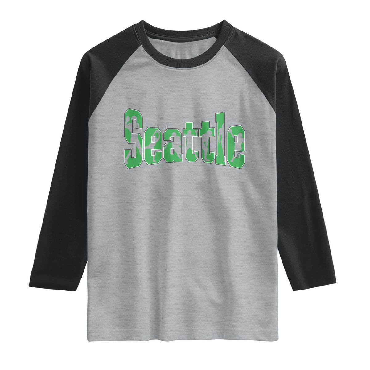 Seattle Sports Player Silhouette Raglan Shirt Gift For Football Lovers