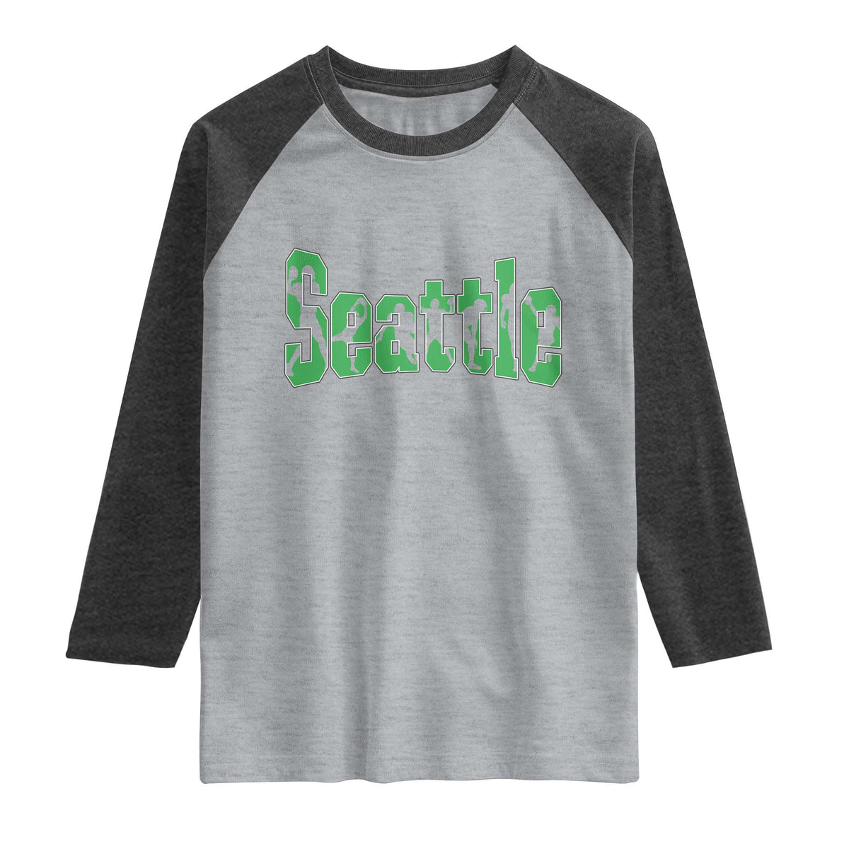 Seattle Sports Player Silhouette Raglan Shirt Gift For Football Lovers
