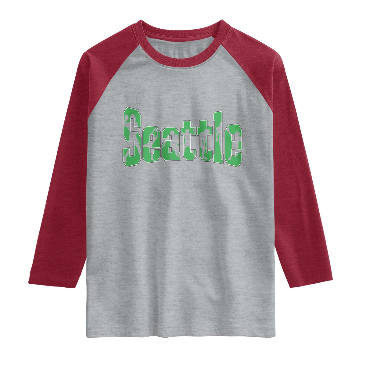Seattle Sports Player Silhouette Raglan Shirt Gift For Football Lovers