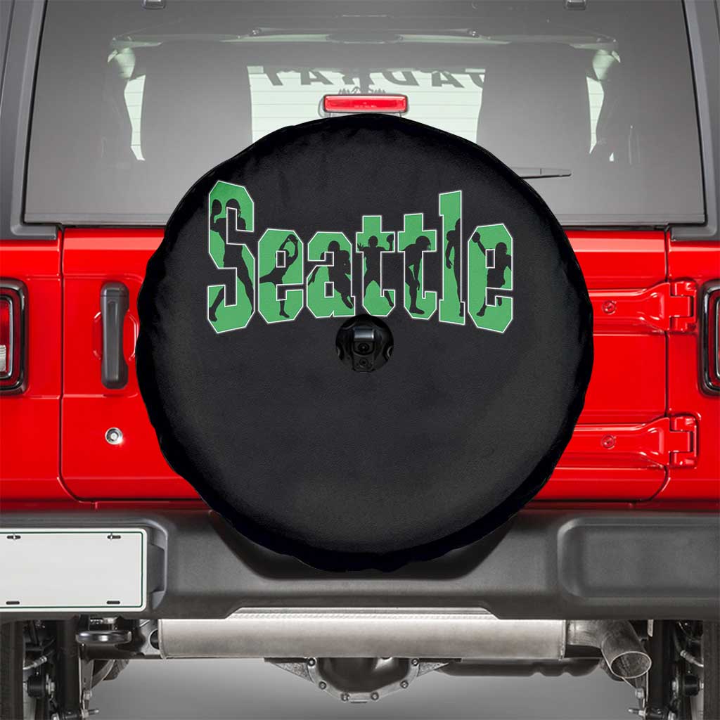 Seattle Sports Player Silhouette Spare Tire Cover Gift For Football Lovers