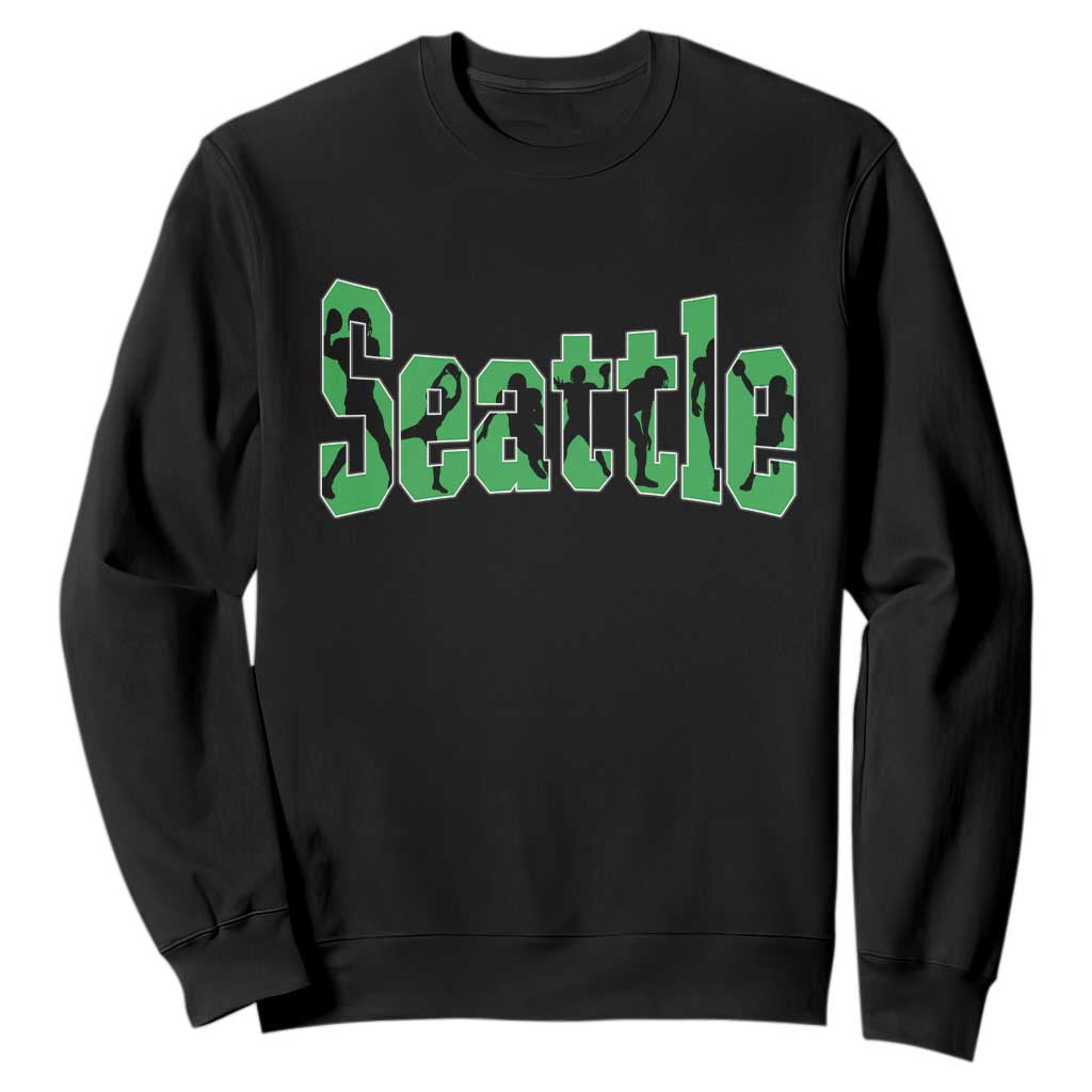 Seattle Sports Player Silhouette Sweatshirt Gift For Football Lovers
