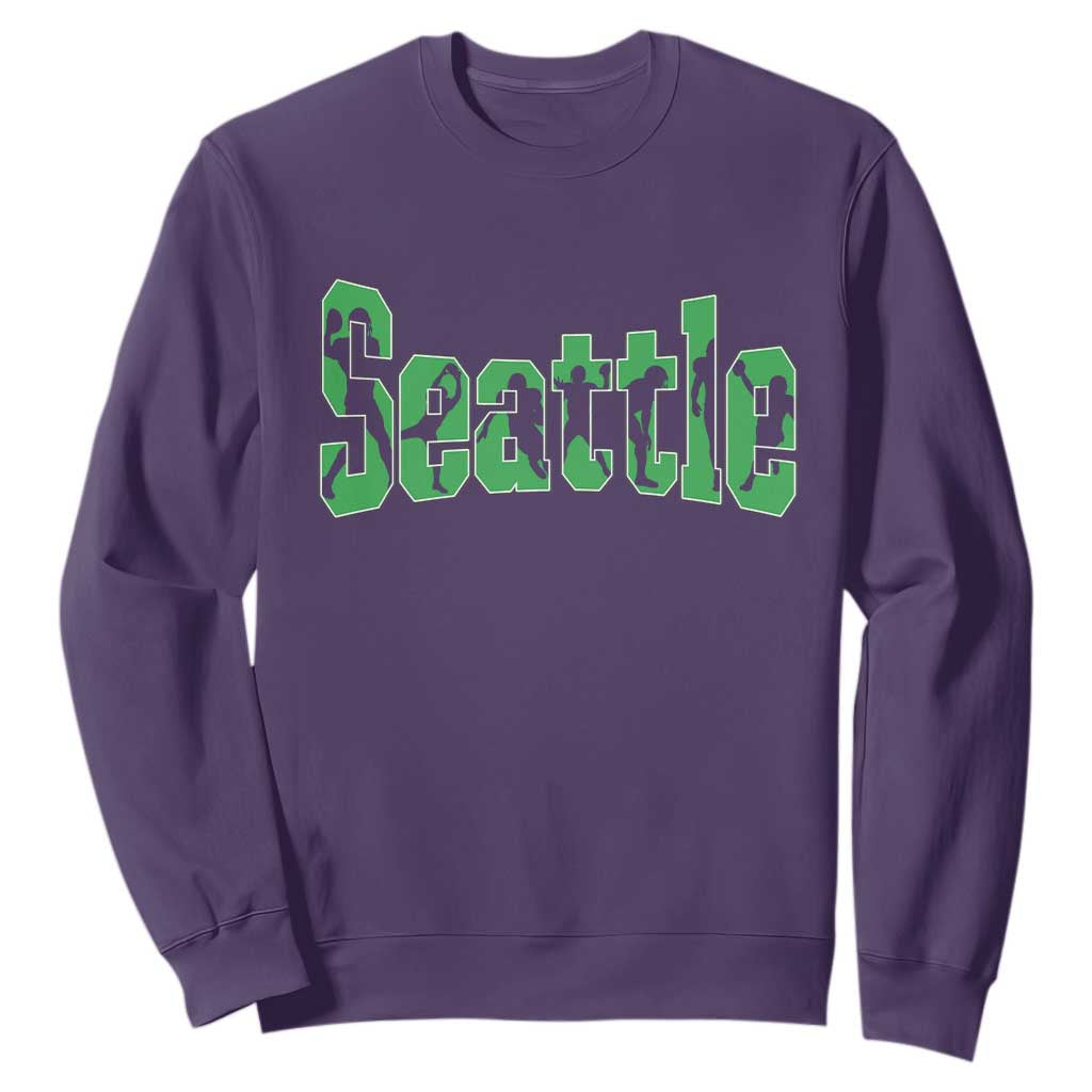 Seattle Sports Player Silhouette Sweatshirt Gift For Football Lovers
