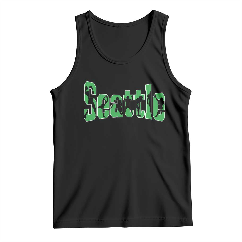 Seattle Sports Player Silhouette Tank Top Gift For Football Lovers TS12 Black Print Your Wear